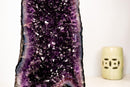Large Dark Purple Amethyst Geode (AAA Grade) with Sparkling Druzy & Unique Calcite Crystal – Statement Decor, 24" - E2D Crystals & Minerals