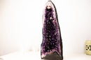 Large Dark Purple Amethyst Geode (AAA Grade) with Sparkling Druzy & Unique Calcite Crystal – Statement Decor, 24" - E2D Crystals & Minerals