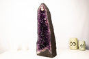 Large Dark Purple Amethyst Geode (AAA Grade) with Sparkling Druzy & Unique Calcite Crystal – Statement Decor, 24" - E2D Crystals & Minerals
