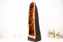 Large Madeira Citrine Geode Cathedral with Galaxy Crystal Druzy on Cubic Calcite – Statement Display Specimen 27 in Tall, 54 lb - E2D Crystals & Minerals
