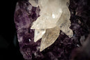 Large Scalonehedral Crystal Calcite Specimen on Purple Amethyst - E2D Crystals & Minerals