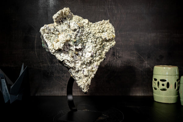 Natural Sugar Amethyst Cluster Plate with Zeolite, Calcite, Hematite Inclusions - E2D Crystals & Minerals