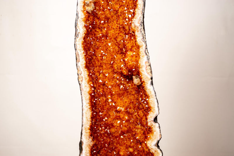 3.6 Ft Large Citrine Geode Cathedral with Sparkly Golden - Orange Druzy & Calcite Inclusions (116 lbs.), Slim and Tall Format - E2D Crystals & Minerals