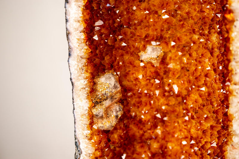 3.6 Ft Large Citrine Geode Cathedral with Sparkly Golden - Orange Druzy & Calcite Inclusions (116 lbs.), Slim and Tall Format - E2D Crystals & Minerals