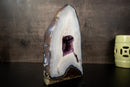Collection - Grade White Lace Agate Geode with Violet Druzy Cave – Polished, Rare Brazilian Specimen, 7.0 Kg - 15.3 lb - E2D Crystals & Minerals