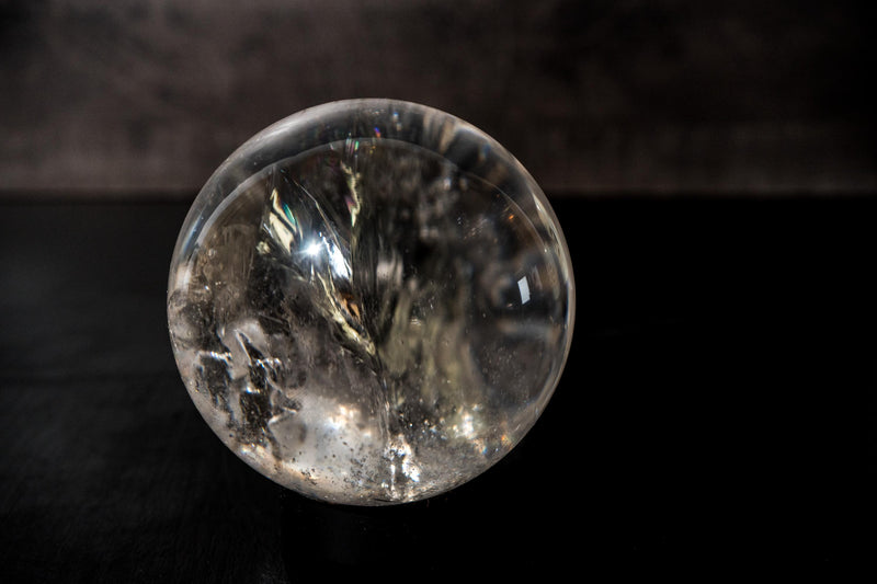 Natural Water - Clear Quartz Sphere from Diamantina - AAA - Grade - E2D Crystals & Minerals
