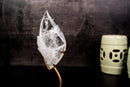 Natural Clear Quartz Flame Sculpture on Stand – Beautiful Crystal Generator for Healing, Home Décor, or Gift - 0.5 Kg - 1.2 lb - E2D Crystals & Minerals