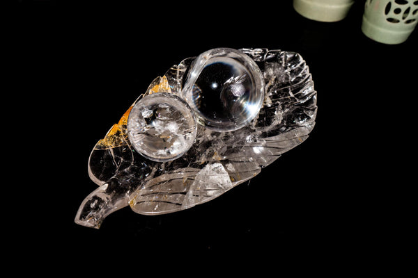 Hand - Carved Clear Quartz Crystal Bowl – High - Grade Genuine Quartz Centerpiece for Table, Altar, or Fruit Display - 16" x 8.2" - E2D Crystals & Minerals