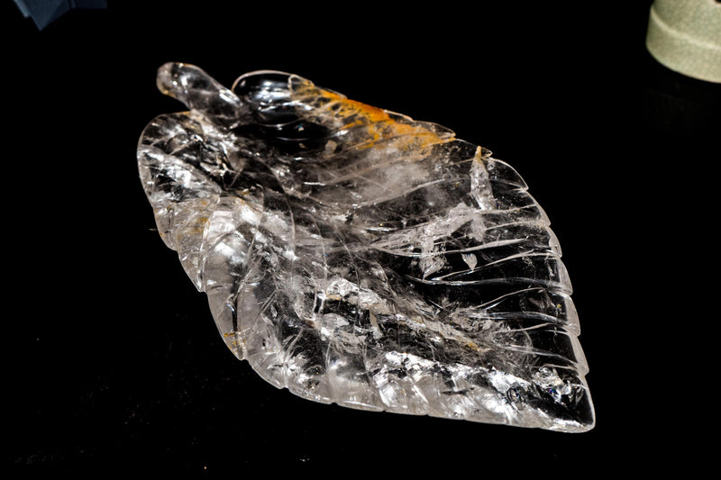 Hand - Carved Clear Quartz Crystal Bowl – High - Grade Genuine Quartz Centerpiece for Table, Altar, or Fruit Display - 16" x 8.2" - E2D Crystals & Minerals