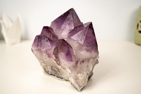 Rare Amethyst Cluster with X - Large Purple Crystal Points – Collection - Grade Brazilian Specimen, 100% Natural and Intact, 14 Lbs. - E2D Crystals & Minerals