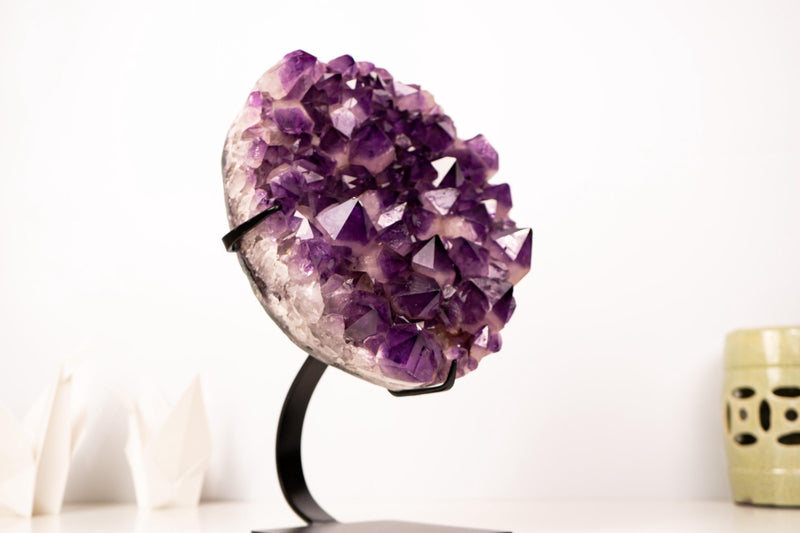 Superb Jelly - Purple Amethyst Cluster with Large Amethyst Crystal Points, 100% Natural & Intact Rare Brazilian Specimen 20 Lbs. - E2D Crystals & Minerals