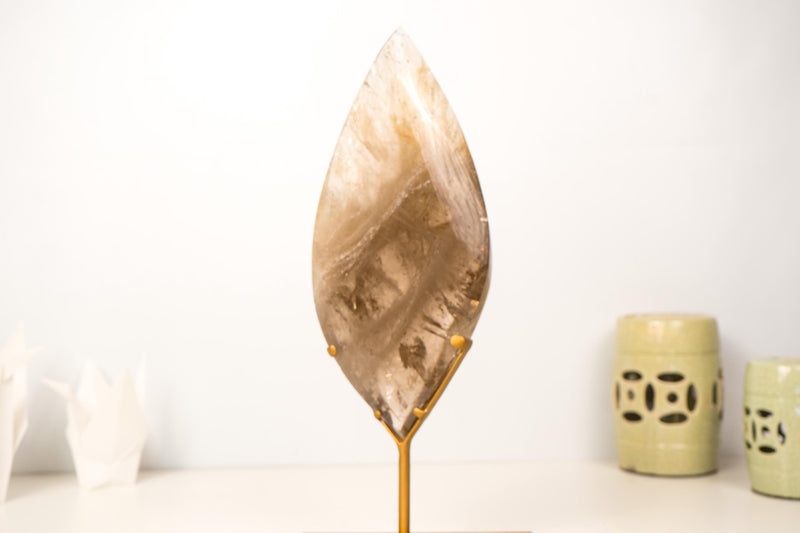 Natural Smoky Quartz Flame Generator with Light Citrine Smoky Color, Natural & Ethical - Large Size: 3.6 Kg - 7.8 lb - E2D Crystals & Minerals