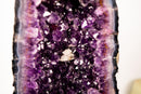 Large Dark Purple Amethyst Geode (AAA Grade) with Sparkling Druzy & Unique Calcite Crystal – Statement Decor, 24" - E2D Crystals & Minerals