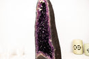25" AAA - Grade Dark Purple Amethyst Geode with Sparkly Druzy & Rare Calcite Inclusion – Luxury Crystal Decor (58 lbs) - E2D Crystals & Minerals