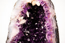 25" AAA - Grade Dark Purple Amethyst Geode with Sparkly Druzy & Rare Calcite Inclusion – Luxury Crystal Decor (58 lbs) - E2D Crystals & Minerals