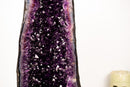 25" AAA - Grade Dark Purple Amethyst Geode with Sparkly Druzy & Rare Calcite Inclusion – Luxury Crystal Decor (58 lbs) - E2D Crystals & Minerals