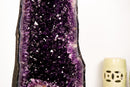 25" AAA - Grade Dark Purple Amethyst Geode with Sparkly Druzy & Rare Calcite Inclusion – Luxury Crystal Decor (58 lbs) - E2D Crystals & Minerals