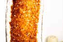Large Madeira Citrine Geode Cathedral with Galaxy Crystal Druzy on Cubic Calcite – Statement Display Specimen 27 in Tall, 54 lb - E2D Crystals & Minerals
