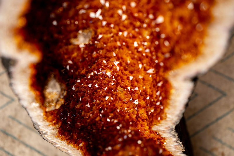 3.6 Ft Large Citrine Geode Cathedral with Sparkly Golden - Orange Druzy & Calcite Inclusions (116 lbs.), Slim and Tall Format - E2D Crystals & Minerals