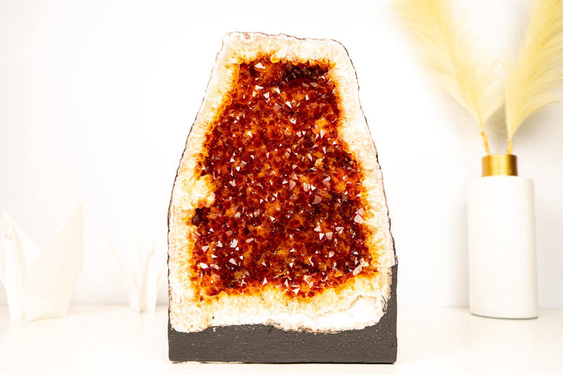 AAA - Grade Citrine Geode Cathedral with Madeira Orange Citrine Druzy - E2D Crystals & Minerals