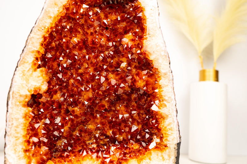 AAA - Grade Citrine Geode Cathedral with Madeira Orange Citrine Druzy - E2D Crystals & Minerals