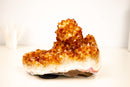 Natural Citrine Rosette Crystal Cluster with a Large Deep Orange Stalactite - E2D Crystals & Minerals