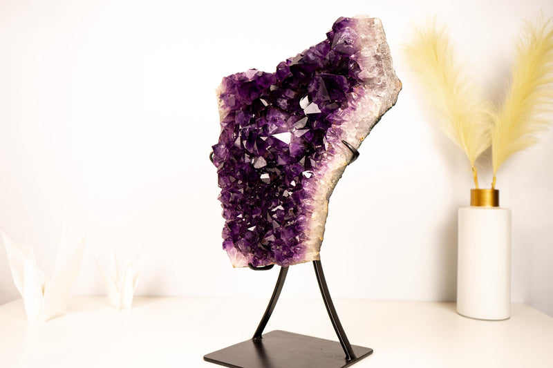 Grape Jelly Purple Amethyst Cluster – Large, AAA Quality with a Flower Formation - E2D Crystals & Minerals