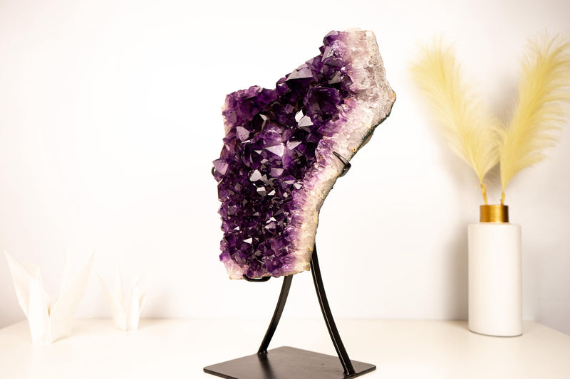 Grape Jelly Purple Amethyst Cluster – Large, AAA Quality with a Flower Formation - E2D Crystals & Minerals
