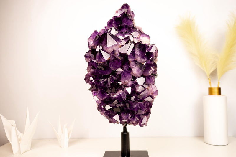 Grape Jelly Amethyst Cluster – AAA - Grade Saturated Deep Purple Crystals - E2D Crystals & Minerals