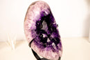 Large Half - Moon Amethyst Cluster with AAA Deep Purple Crystal Points - E2D Crystals & Minerals