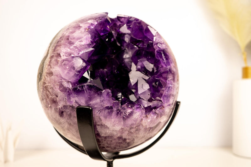 X - Large Amethyst Sphere with Deep Purple Amethyst - E2D Crystals & Minerals