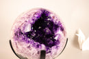 XL Amethyst Sphere 94 lb - AAA - Grade, with Large, Grape Jelly Purple Points - E2D Crystals & Minerals