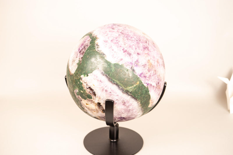 XL Amethyst Sphere 94 lb - AAA - Grade, with Large, Grape Jelly Purple Points - E2D Crystals & Minerals