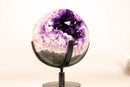 XL Amethyst Sphere 94 lb - AAA - Grade, with Large, Grape Jelly Purple Points - E2D Crystals & Minerals