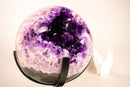 XL Amethyst Sphere 94 lb - AAA - Grade, with Large, Grape Jelly Purple Points - E2D Crystals & Minerals