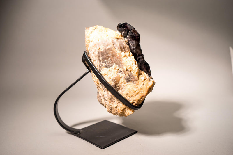 Cacoxenite (Seven Stone) Amethyst Elestial Cluster on Feldspar & Quartz Matrix - E2D Crystals & Minerals