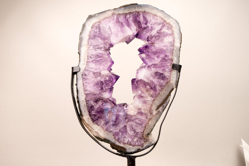 Large Amethyst Portal with Large Purple Amethyst and Agate Lace, Dual-Sided