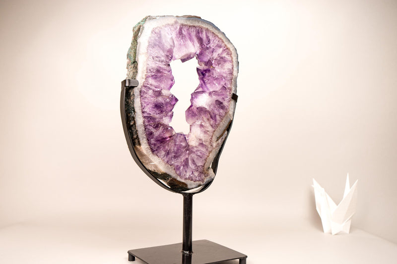 Large Amethyst Portal with Large Purple Amethyst and Agate Lace, Dual-Sided