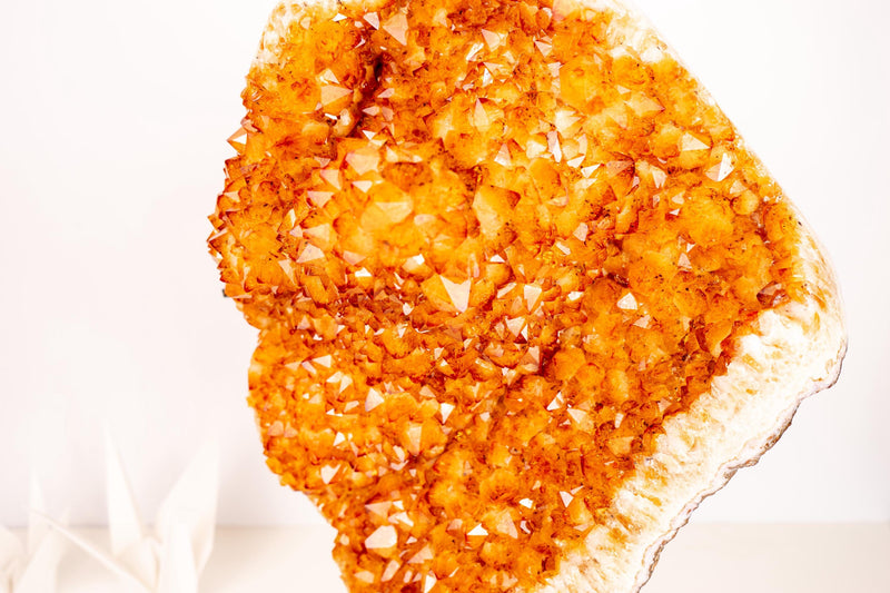 Large Citrine Crystal Cluster with Rare Stalactite Flower - E2D Crystals & Minerals