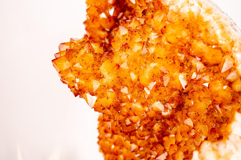 Large Citrine Crystal Cluster with Rare Stalactite Flower - E2D Crystals & Minerals