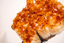 Natural Citrine Cluster with AAA - Grade Orange Druzy on Stand - E2D Crystals & Minerals