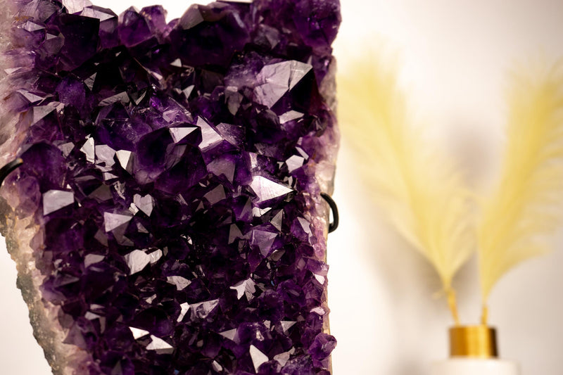 Grape Jelly Purple Amethyst Cluster – Large, AAA Quality with a Flower Formation - E2D Crystals & Minerals
