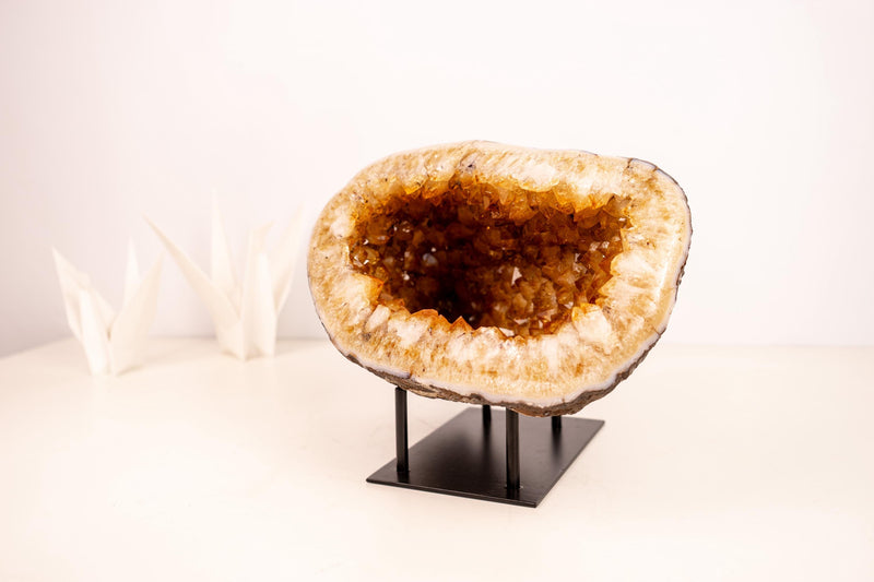All - Natural Citrine Geode Cave with Orange Citrine Points - E2D Crystals & Minerals