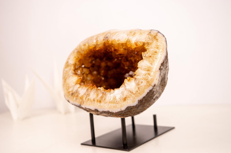 All - Natural Citrine Geode Cave with Orange Citrine Points - E2D Crystals & Minerals