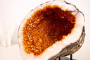 All - Natural Citrine Geode Cave with Sparkling Fiery Orange Druzy - E2D Crystals & Minerals
