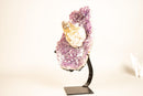Rare Crystal Calcite on Lavender Amethyst Cluster with Cubic Calcite Inclusions - E2D Crystals & Minerals