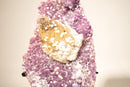 Rare Crystal Calcite on Lavender Amethyst Cluster with Cubic Calcite Inclusions - E2D Crystals & Minerals