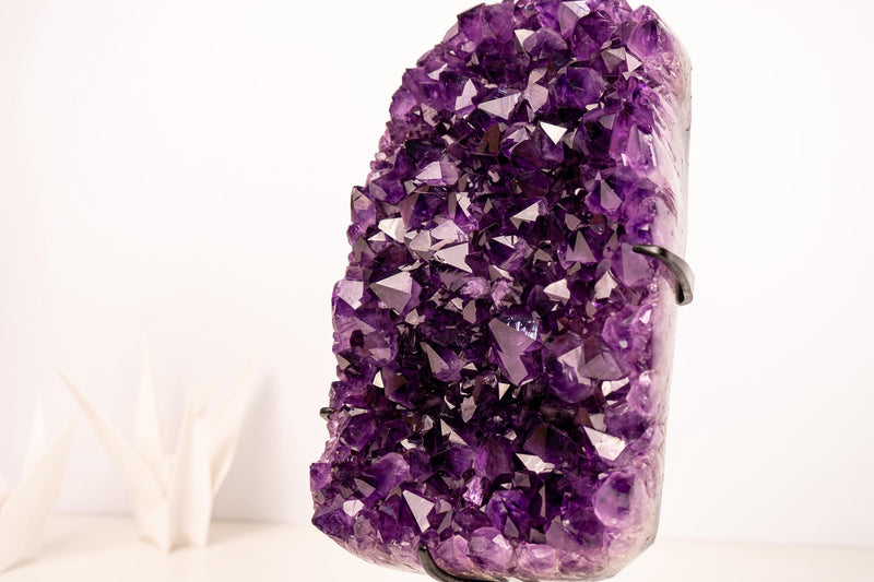 Amethyst Cluster with Saturated Purple Crystals – Sculptural AAA - Grade - E2D Crystals & Minerals