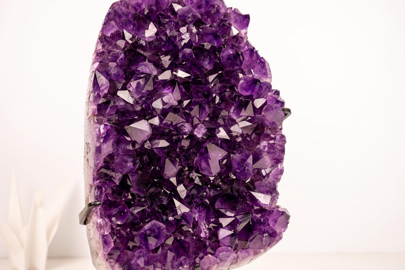 Amethyst Cluster with Saturated Purple Crystals – Sculptural AAA - Grade - E2D Crystals & Minerals