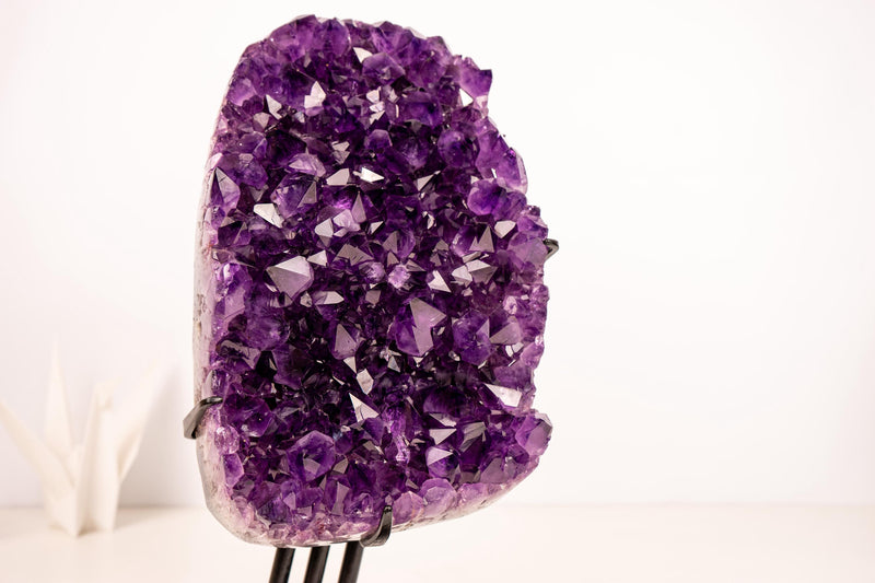 Amethyst Cluster with Saturated Purple Crystals – Sculptural AAA - Grade - E2D Crystals & Minerals